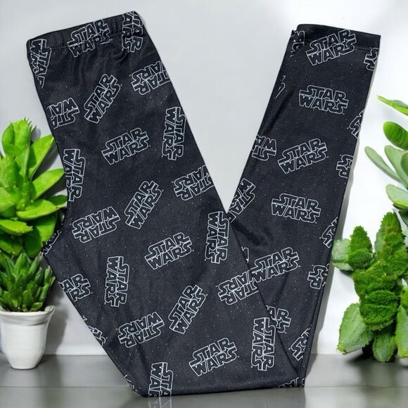 Star Wars Logo Leggings Juniors XS Black Disney Nerdcore Kawaii NWT - Picture 2 of 7